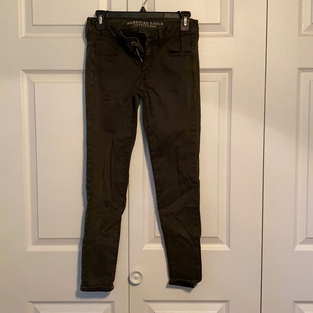 Green skinny pants. AE size 4